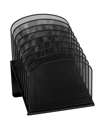 Safco Products Onyx Mesh 8-Tier Vertical Desktop Organizer 3258BL, Black Powder Coat Finish, Durable Steel Mesh Construction, Space-Saving Functionality