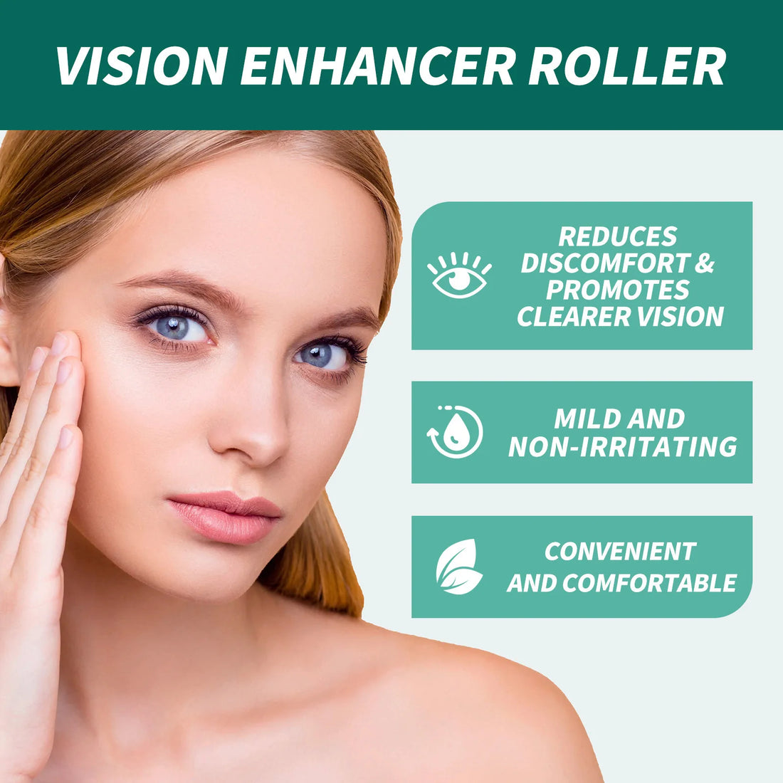Vision-Enhance Roller Eyesight  Reduces Fatigue Dry Promote Clearer Eyesight Improve Blurred Edema Eye Enhance Massager Oil 8ml