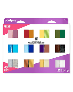 Sculpey Premo 24 Color Sampler Of Polymer Oven-Bake Clay, Non Toxic 1.5 Lbs.
