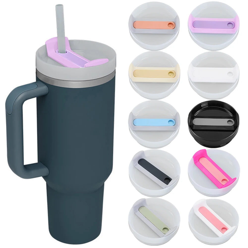 1pc 40oz Tumbler Lid with Straw Hole - Replacement Sports Water Bottle Top for Wide Mouth Cups - Leak-Proof and Durable