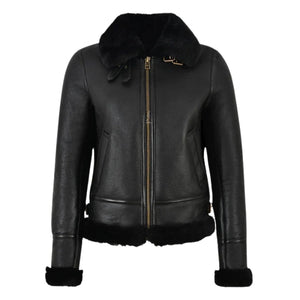 Selva Women’s B3 Aviator Shearling Bomber Jacket - Black