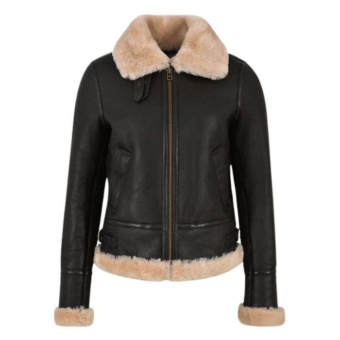 Selva Women’s B3 Aviator Shearling Bomber Jacket - Brown