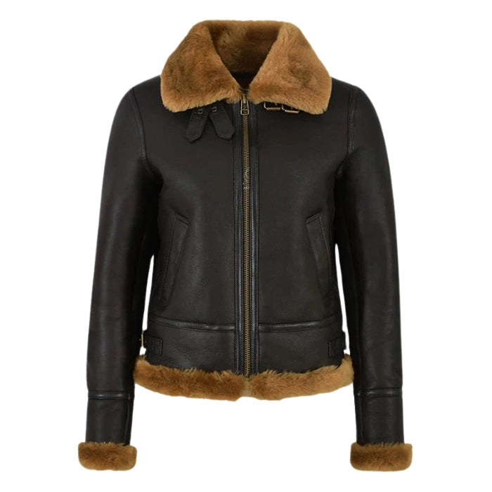 Selva Women’s B3 Aviator Shearling Bomber Jacket - Ginger Fur