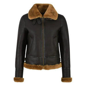 Selva Women’s B3 Aviator Shearling Bomber Jacket - Ginger Fur