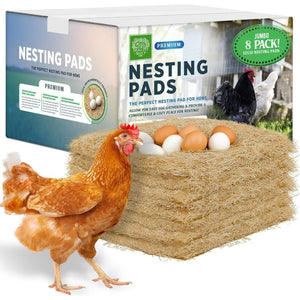 Small Pet Select - Chicken Nesting Pads (8-Pack), 13x13, for Hens, Fits Most Nesting Boxes, Chicken Coop Nest Liners