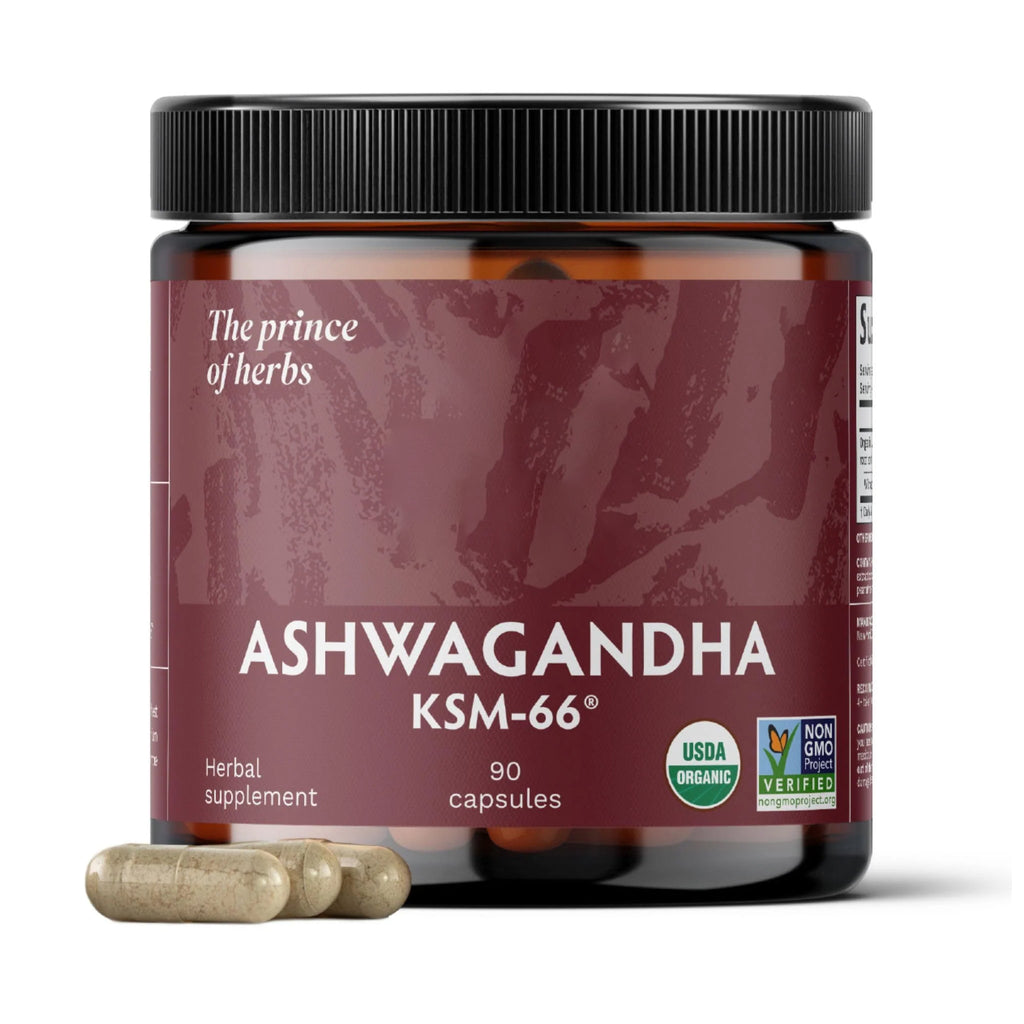 TRIBE ORGANICS Ashwagandha KSM 66 Pure Organic Root Powder Extract Ayurvedic Supplement - Focus Mood Support Increase Energy Strength 600mg of Natural KSM66 for Superior Absorption - 90 Capsules