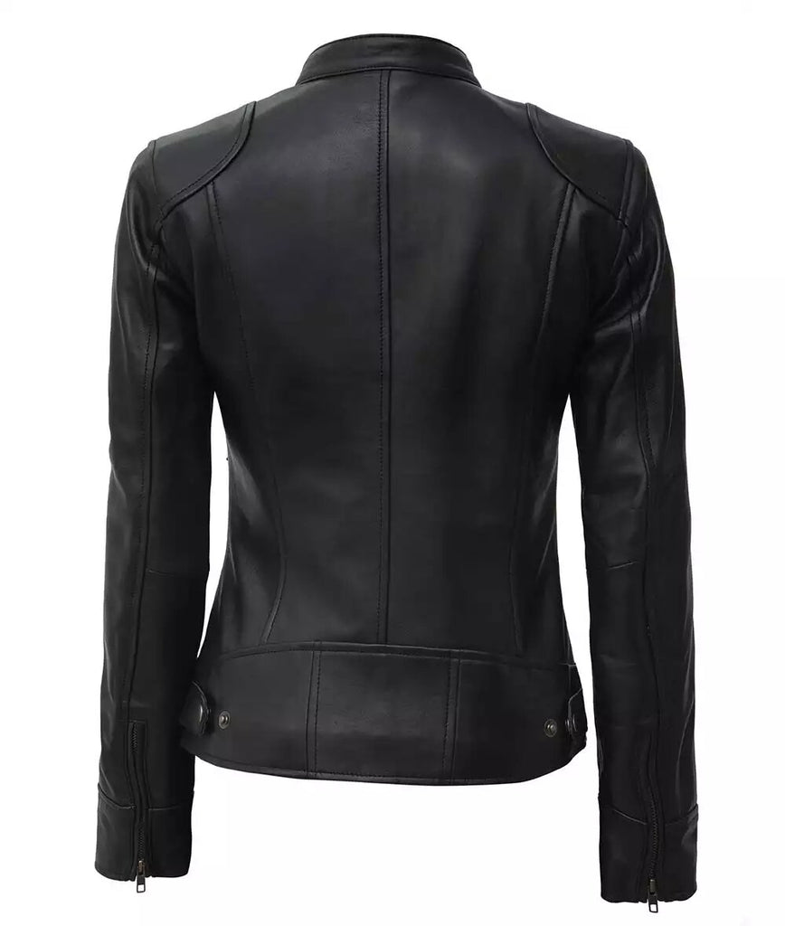 Women's Real Leather Black Premium Biker Jacket