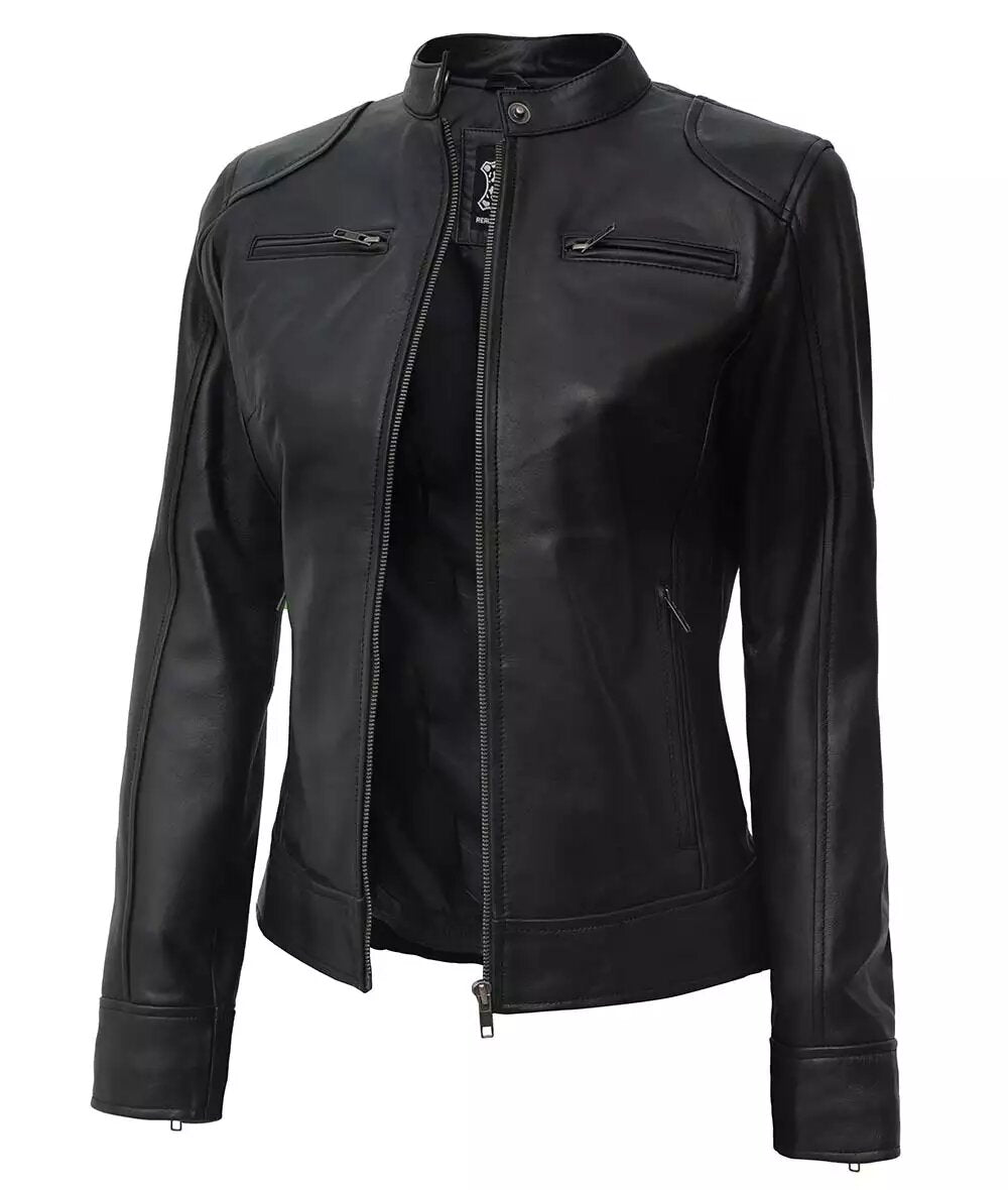 Women's Real Leather Black Premium Biker Jacket