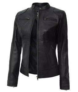 Women's Real Leather Black Premium Biker Jacket