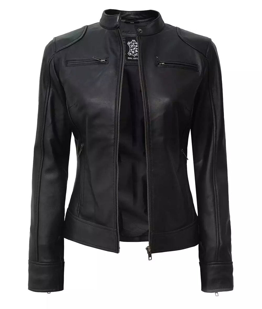 Women's Real Leather Black Premium Biker Jacket