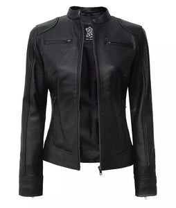 Women's Real Leather Black Premium Biker Jacket