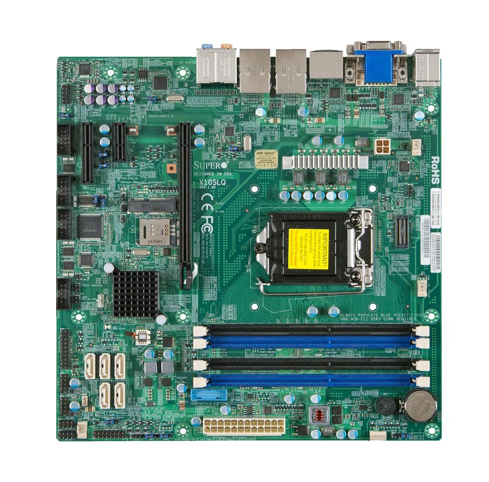 X10SLQ-O - SuperMicro LGA1150/ Intel Q87/ DDR3/ SATA3/USB3.0/ A/2GbE/ MicroATX Motherboard