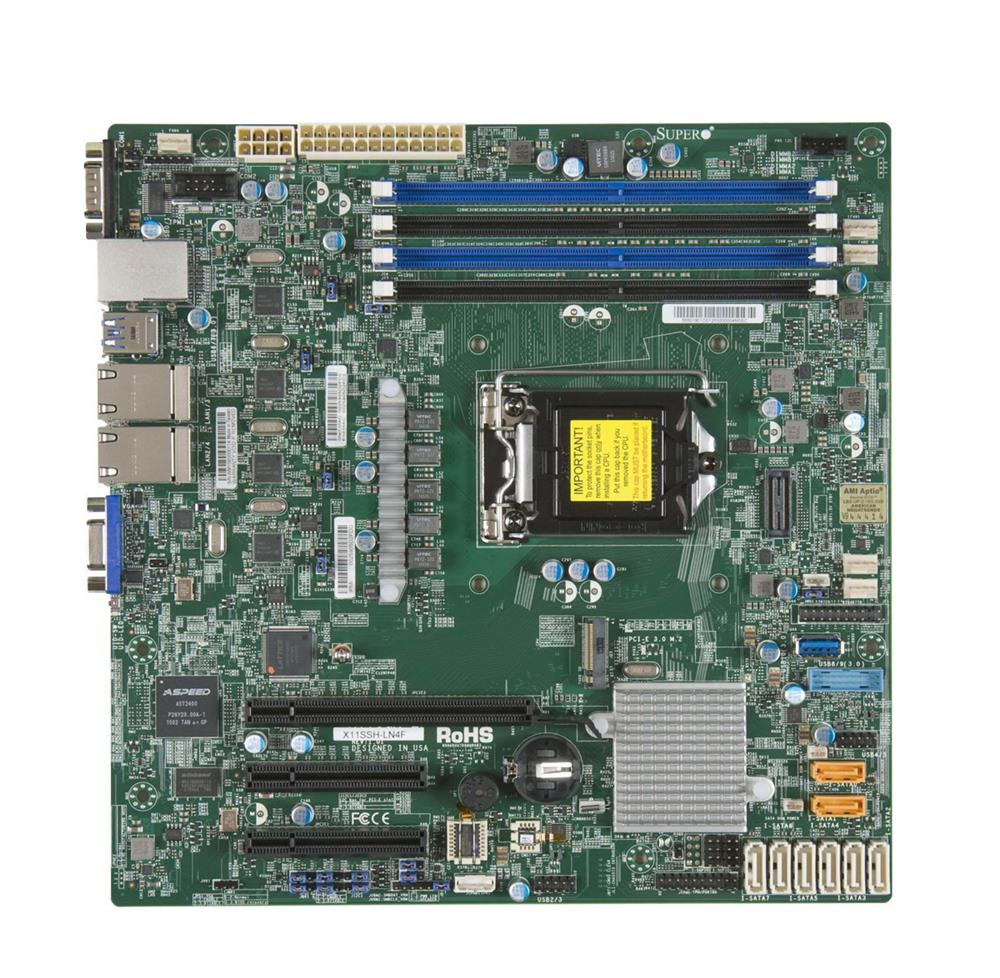 X11SSH-LN4F-B - SuperMicro LGA1151/ Intel C236/ DDR4/ SATA3/USB3.0/ V/4GbE/ MicroATX Motherboard