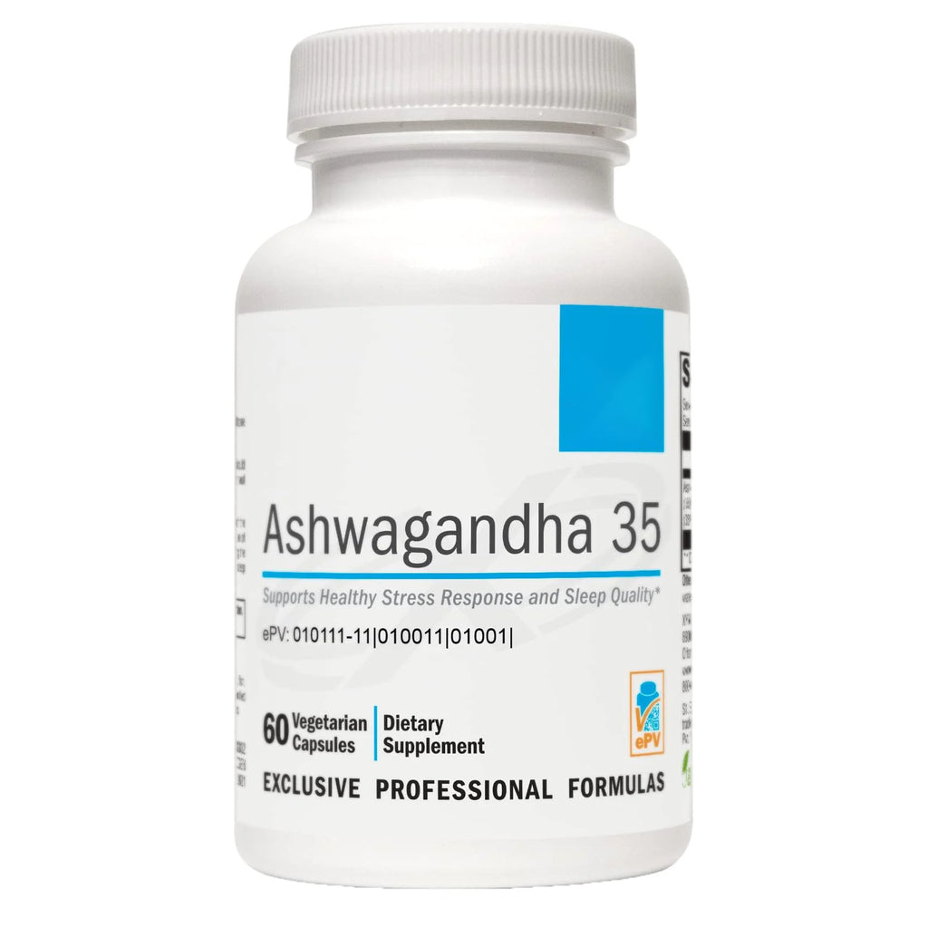 XYMOGEN Ashwagandha 35 - Patented, Purified Ashwagandha Root + Leaf Extract (35% Withanolide Glycosides) - Supports Healthy Stress Response, Relaxation and Quality Nighttime Rest (60 Capsules)