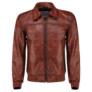 Men's Boyd's Rust Leather Bomber Jacket