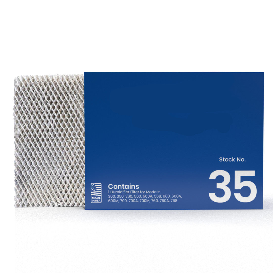 AprilAire water panel packaging with a blue label on a white background