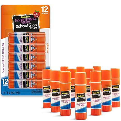 Elmer's Disappearing Purple School Glue Sticks, Washable, 7 Grams, 30 Count - Poster, Vision Board, Back to School, Bulk Pack for Classrooms, #1 Teacher Brand