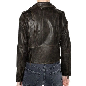 Handmade Distressed Leather Biker Jacket