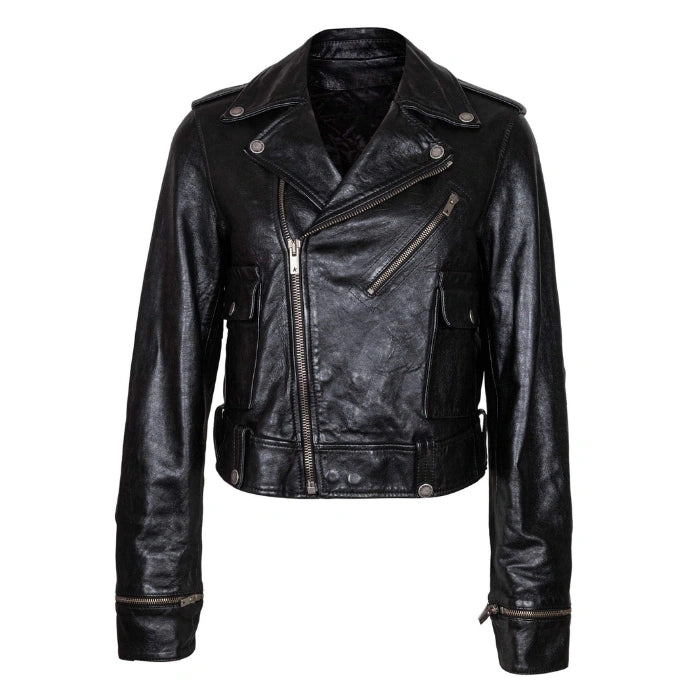 Luxe Finish Quilted Moto Jacket for Women