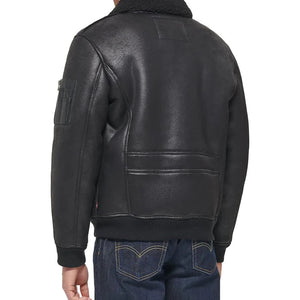 Men's Aviator Leather Bomber Jacket