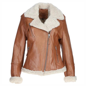 Premium Women's Shearling Biker Jacket