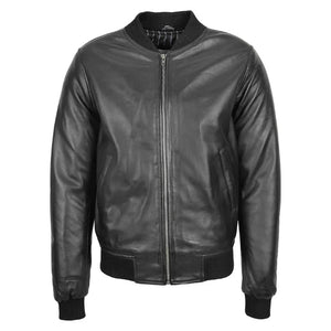 Beazley MA1 Black Leather Bomber Jacket