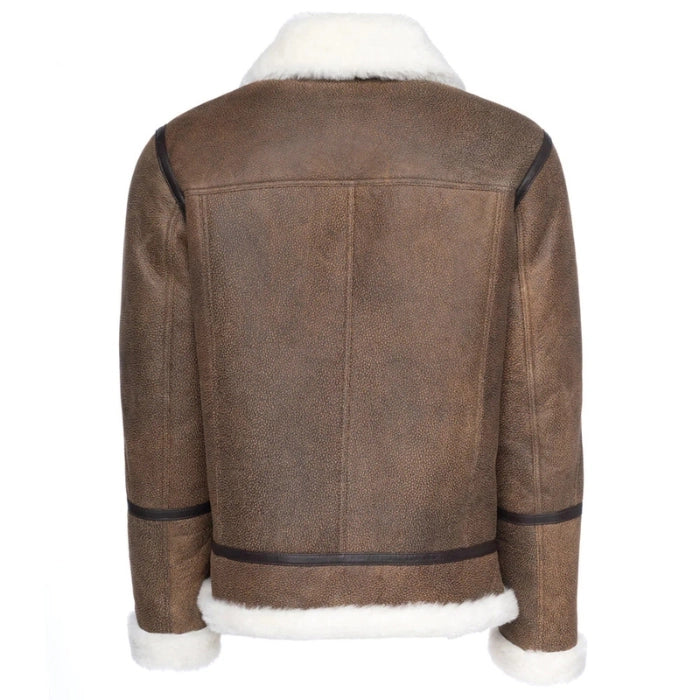 Polar Brown B3 White Shearling Bomber Jacket