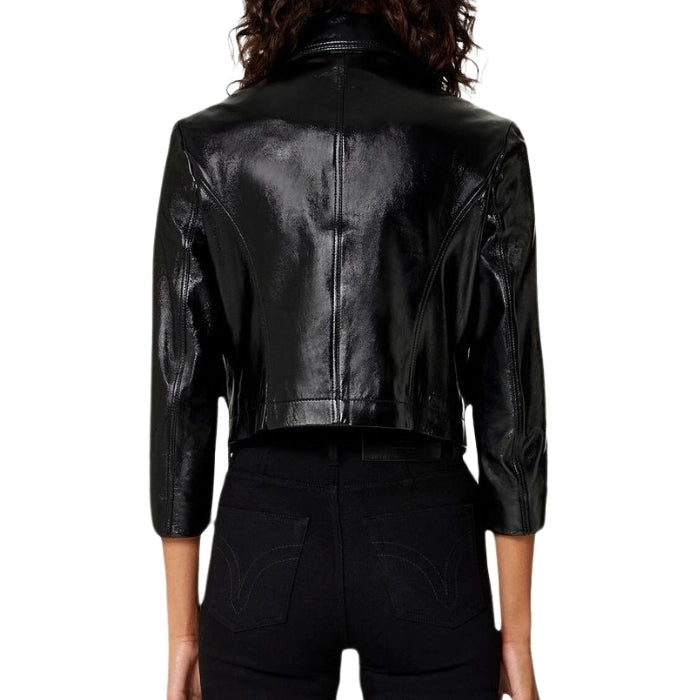Luxe Style Titan Black Leather Blouson Jacket