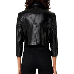 Luxe Style Titan Black Leather Blouson Jacket