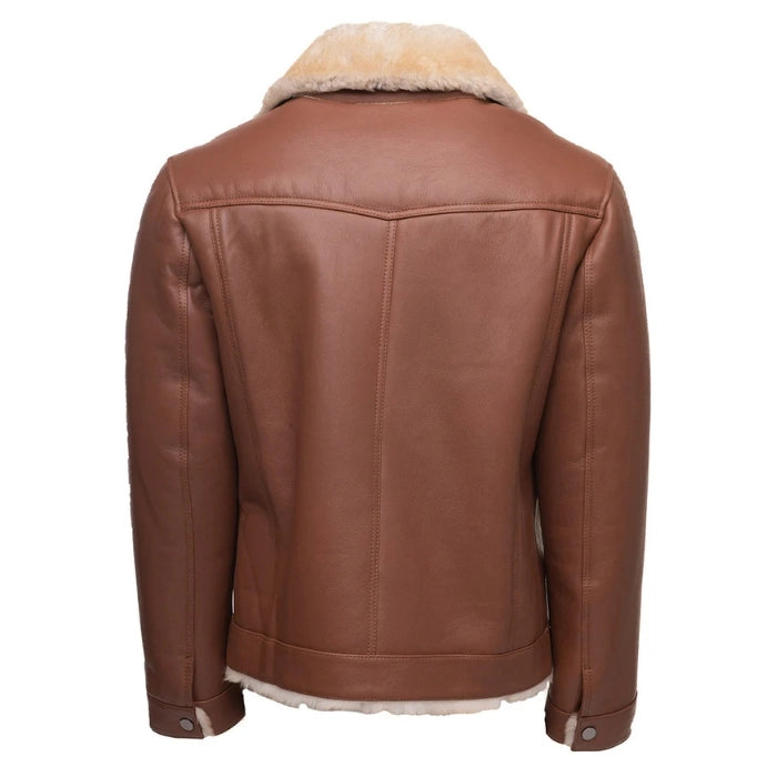 High Western Trucker Shearling Coat