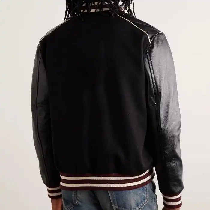 Astor Signature Black Wool Varsity & Leather Sleeves