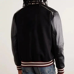 Astor Signature Black Wool Varsity & Leather Sleeves