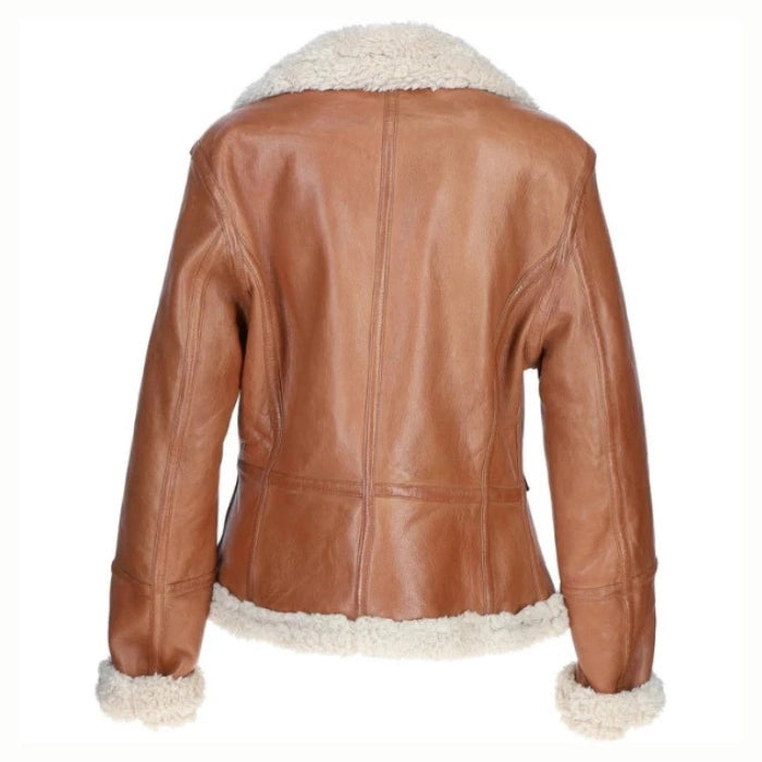 Premium Women's Shearling Biker Jacket