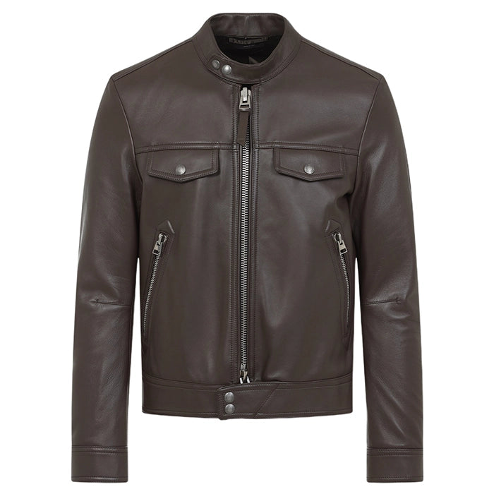 Falcon Zipped Modern Leather Jacket