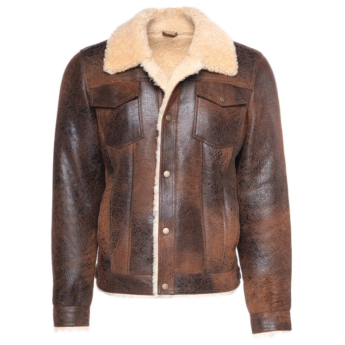 Tundra Vintage Trucker Style Shearling Jacket