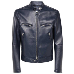 Melvar Icon Blue Long-Sleeved Leather Jacket