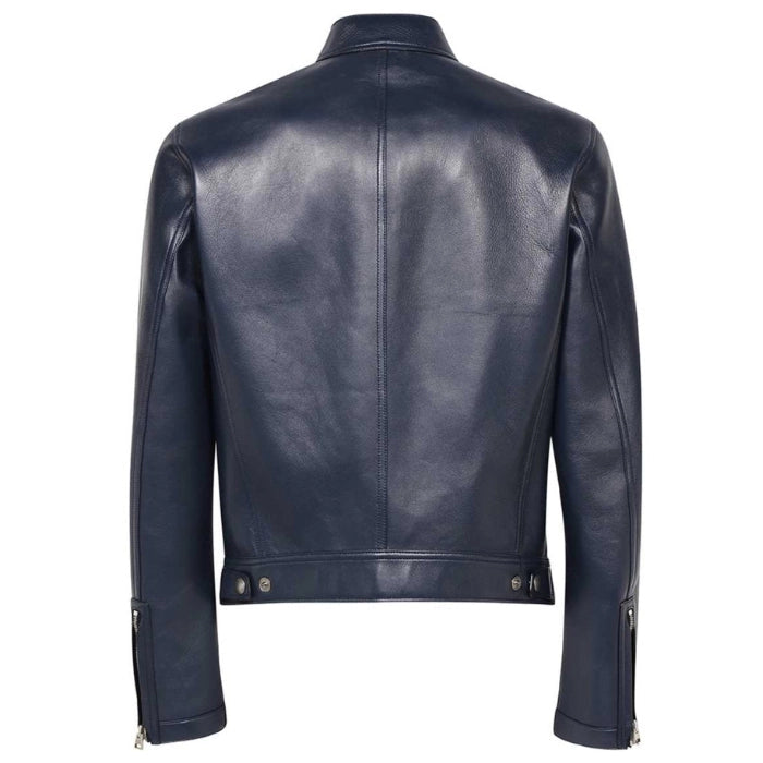 Melvar Icon Blue Long-Sleeved Leather Jacket