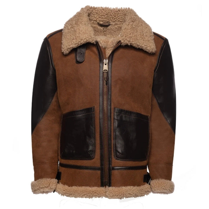 Boreus Aviator Leather and Shearling Bomber Jacket