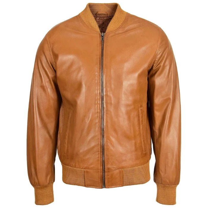 Beazley MA1 Brown Leather Bomber Jacket