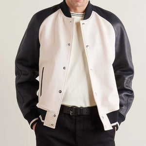 Monarch Full-Grain Leather Varsity Jacket