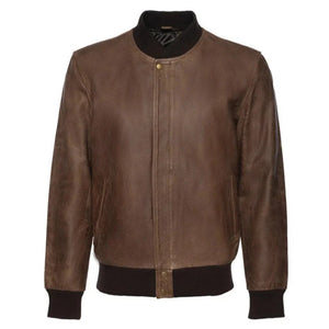 Men's Brown Levi Bomber Leather Jacket