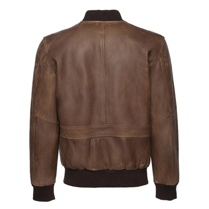 Men's Brown Levi Bomber Leather Jacket