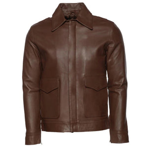 Men's Brown Raphael Bomber Leather Jacket