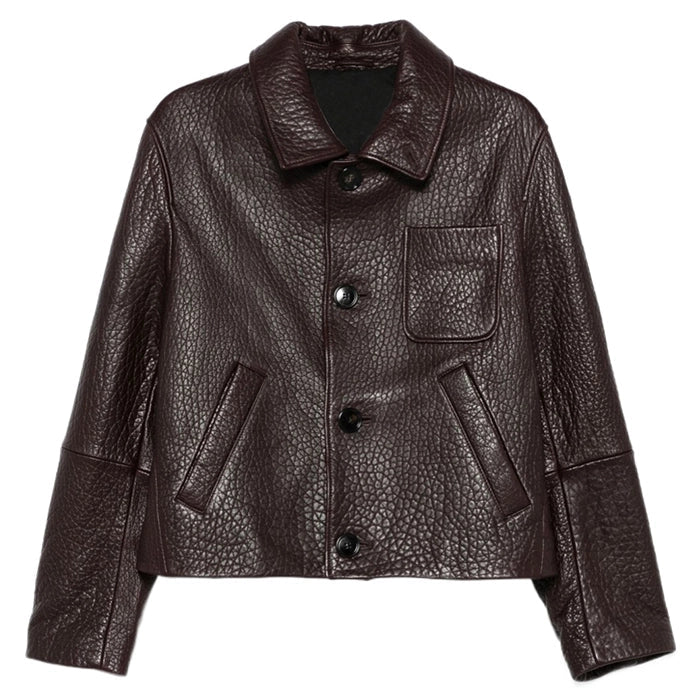 Rebel Textured Brown Leather Jacket