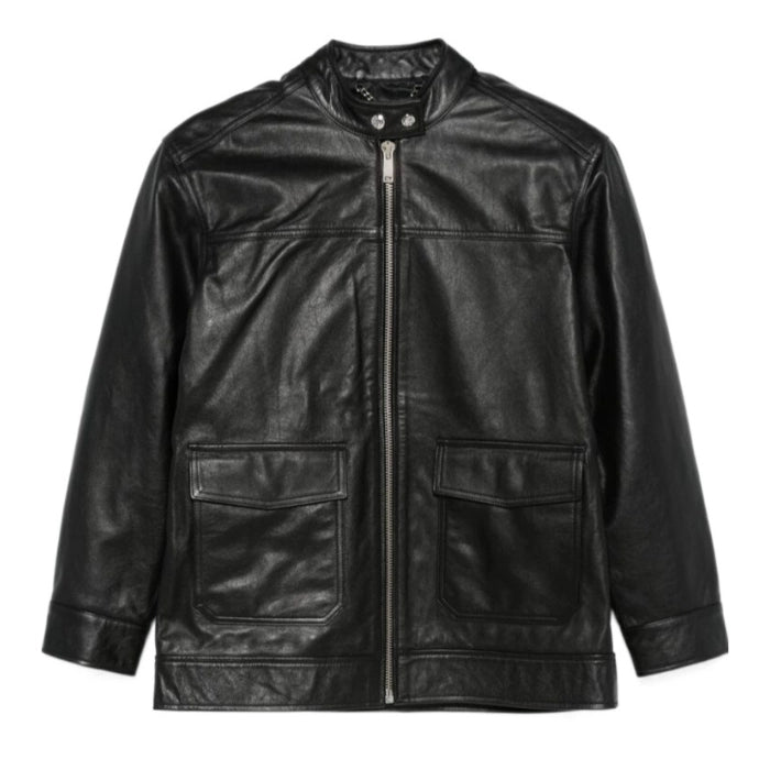 Velare Black Zipper Leather Jacket
