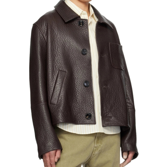 Rebel Textured Brown Leather Jacket