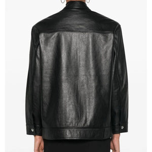 Velare Black Zipper Leather Jacket