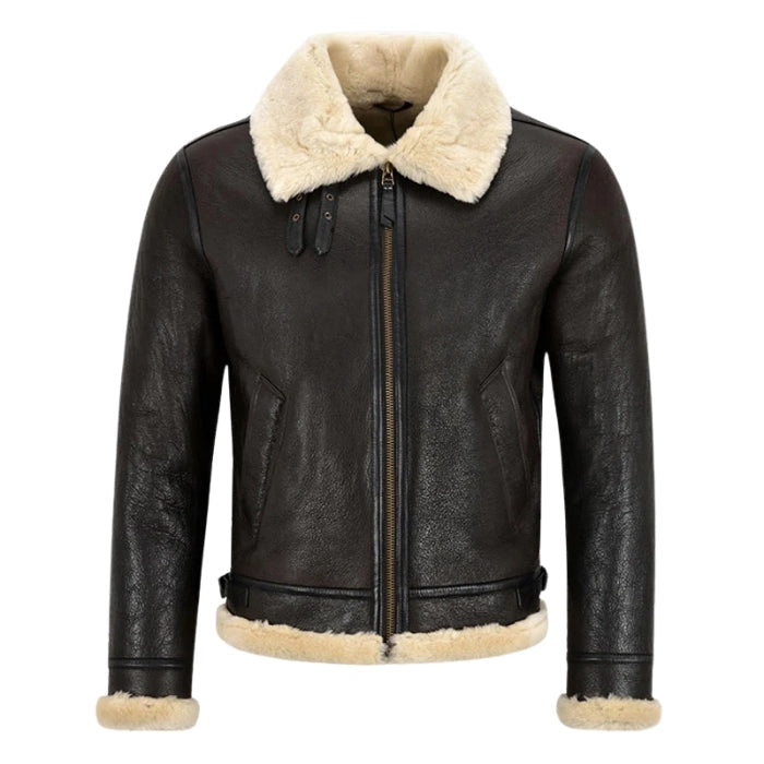 Valkor Sheepskin B3 Bomber Shearling Jacket Brown