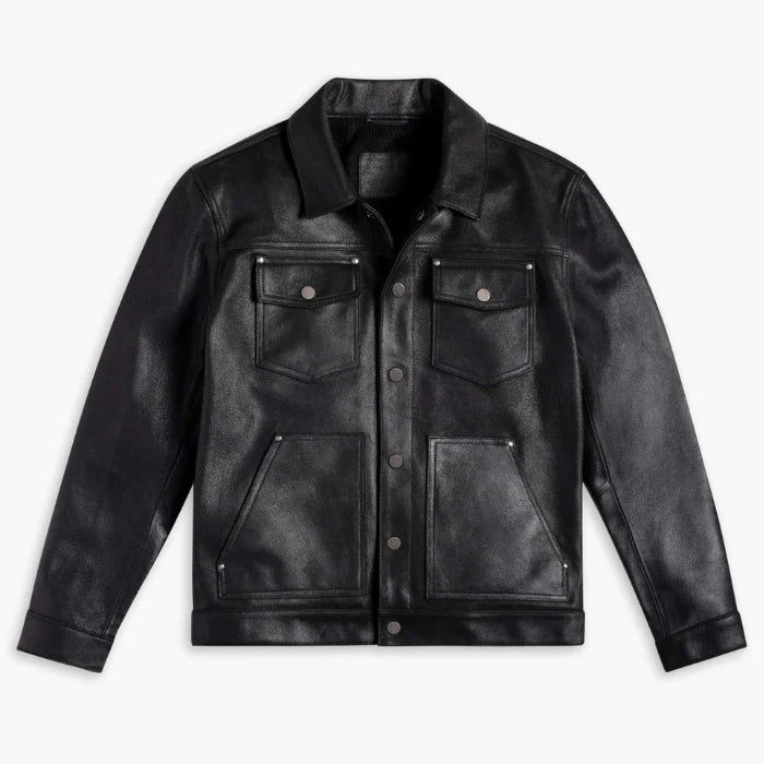 Men's Heavy-Duty Roughout Cruiser Leather Jacket