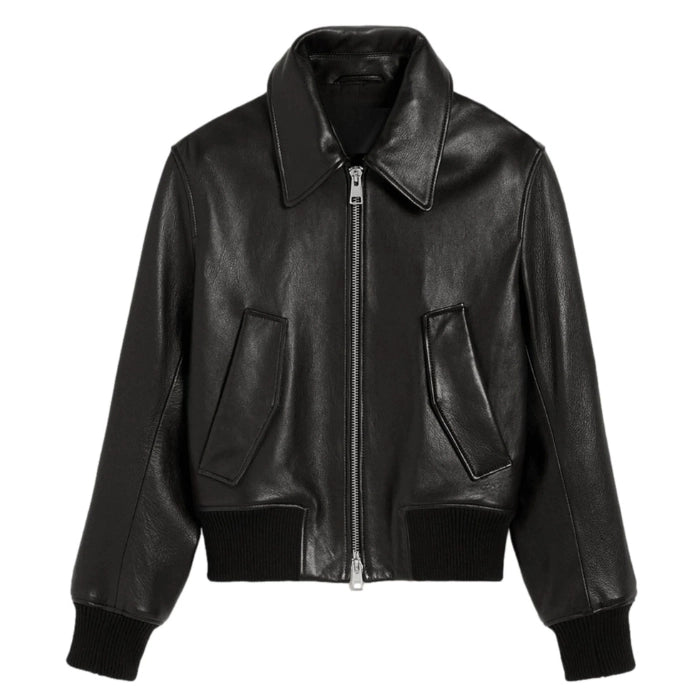 Isola Minimal Bomber Leather Jacket